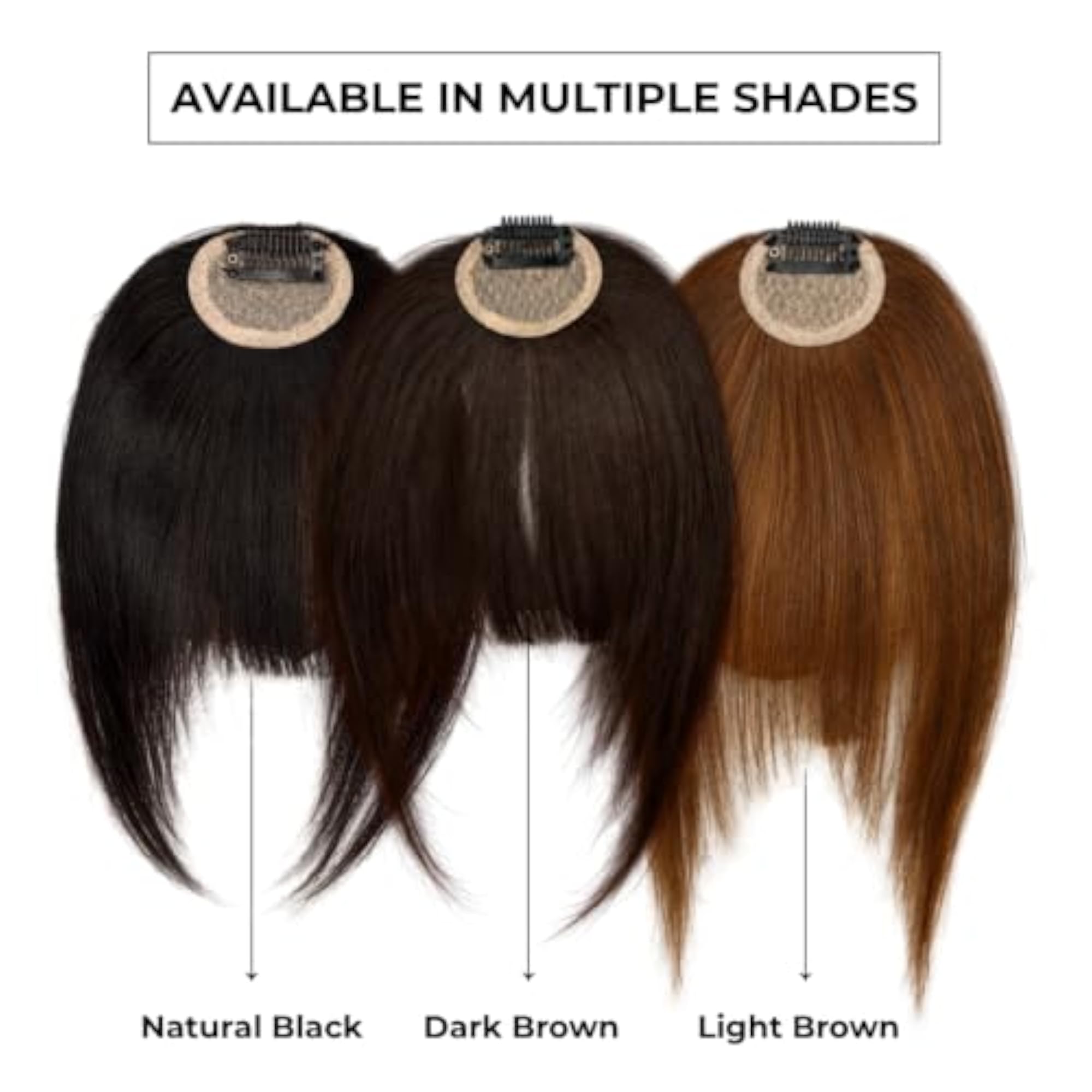 Women's Natural Black Clip-In Bangs Hair Extension
